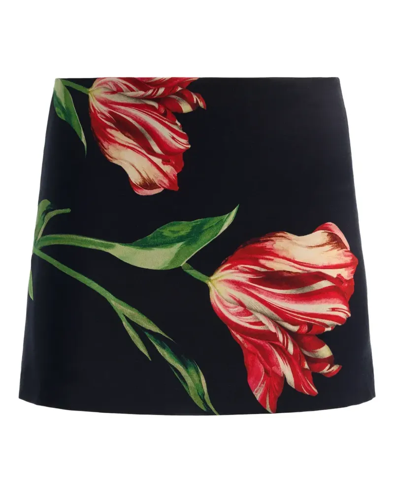 Alice + Olivia Minirock mit Blumenprint - Schwarz Schwarz