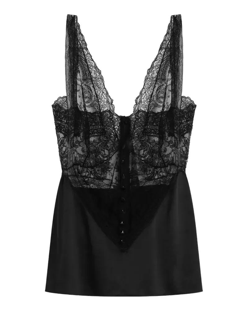 Dolce & Gabbana Oberteil mit Spitze - Schwarz Schwarz