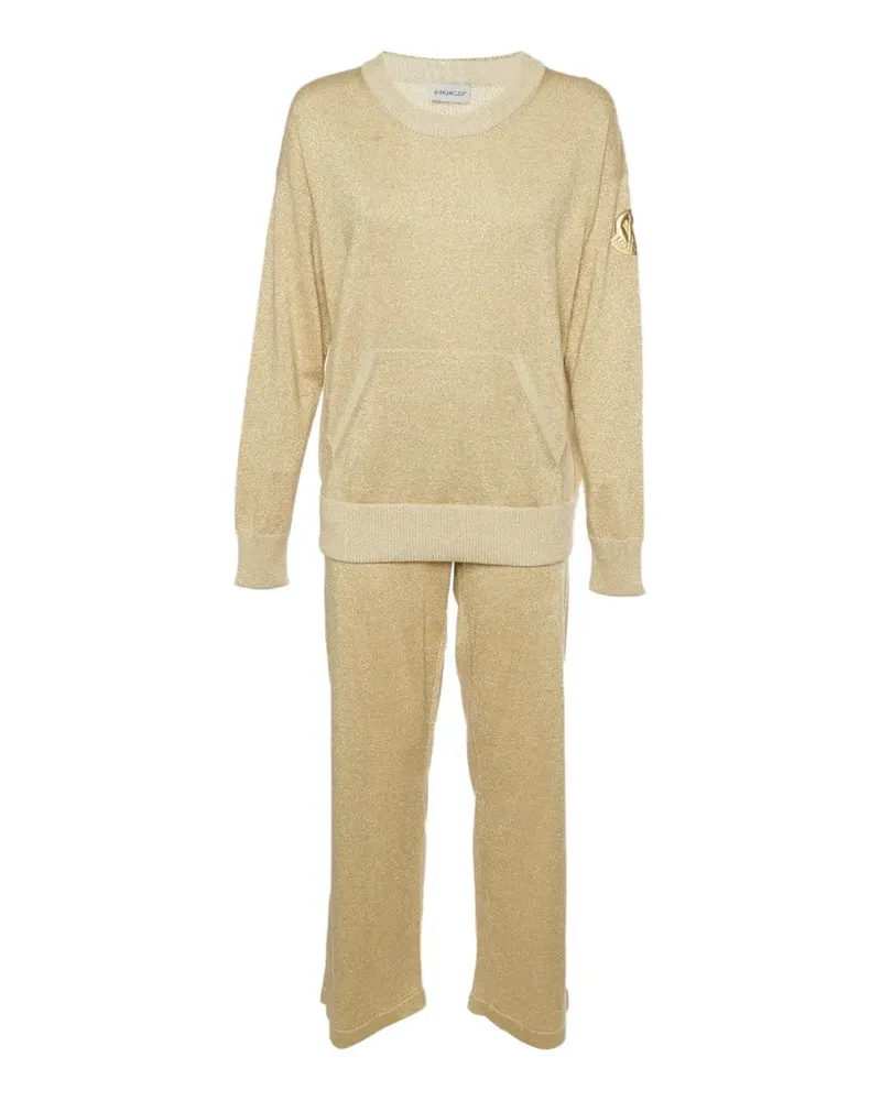 Moncler logo-patch tracksuit - Gold Gold