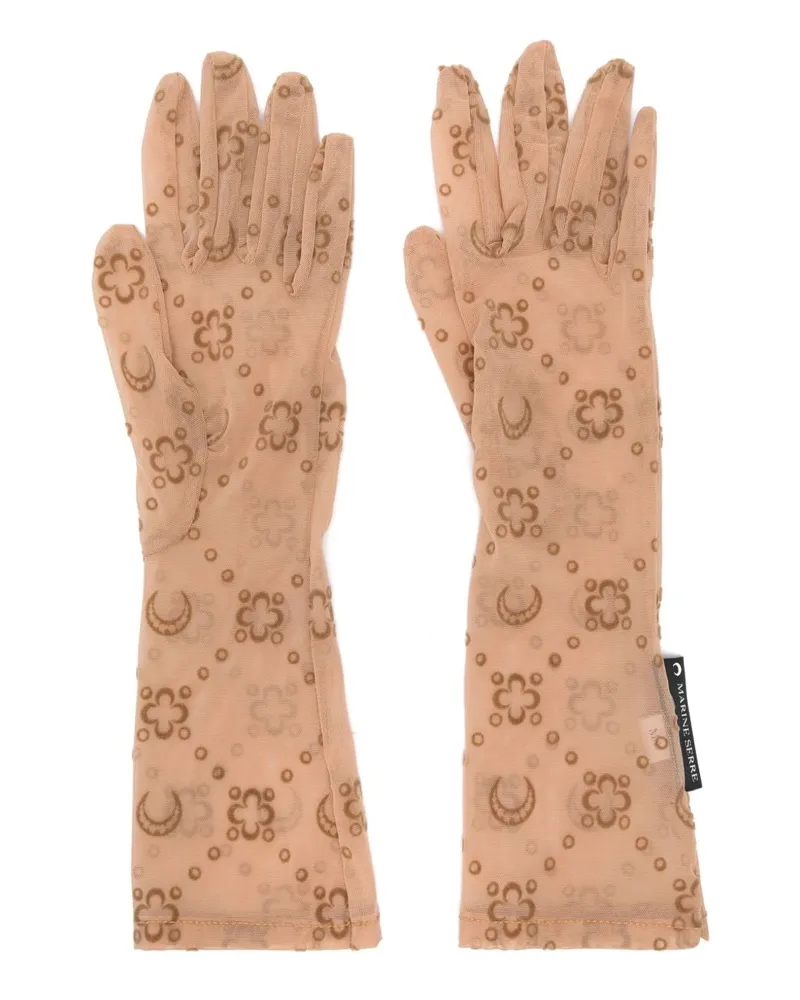 Marine Serre Handschuhe aus Mesh - Nude Nude
