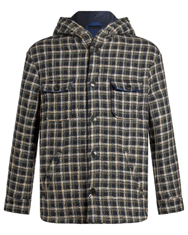 Etro Hemdjacke mit Schottenkaro - Blau Blau