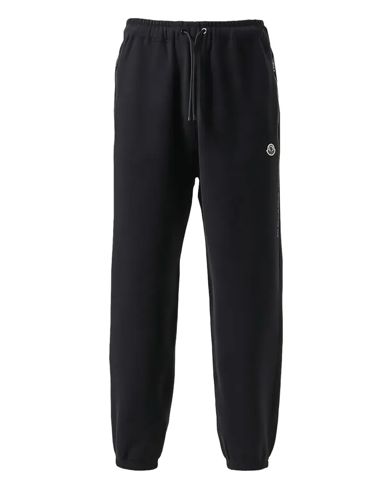 Moncler Kordelzug-Hose mit Logo - Schwarz Schwarz