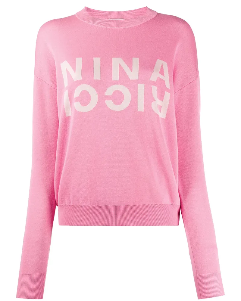 Nina Ricci Pullover mit Logo - Rosa Rosa