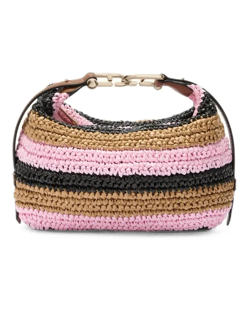 Furla Gestreifte Tonie Schultertasche - Rosa Rosa