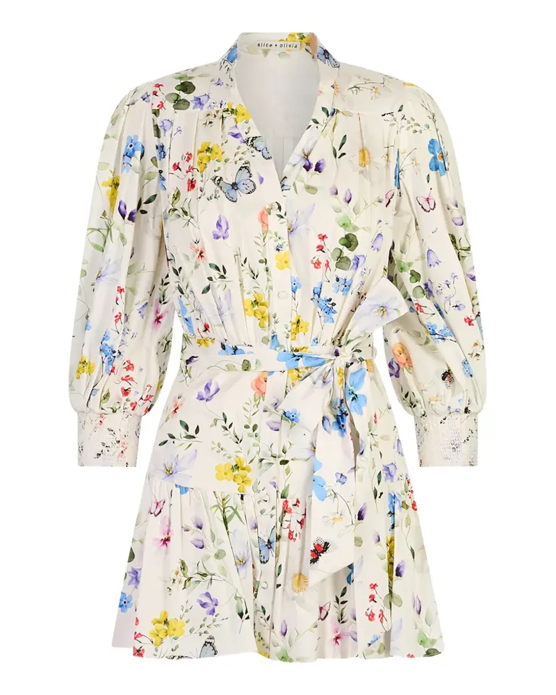 Alice + Olivia Kleid mit Blumenprint - Nude Nude