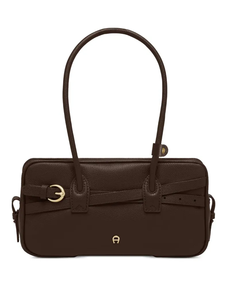 Aigner Kleine Whip Schultertasche mit Schnalle - Braun Braun