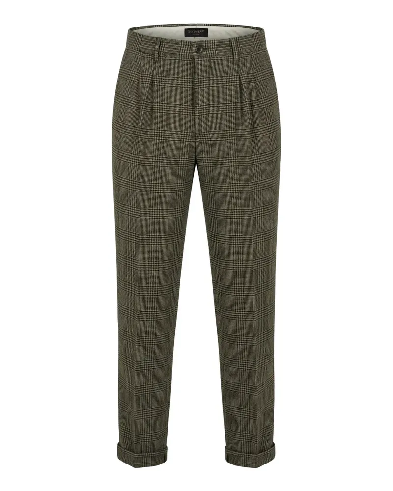 Slowear Prince of Wales check pleated trousers - Braun Braun
