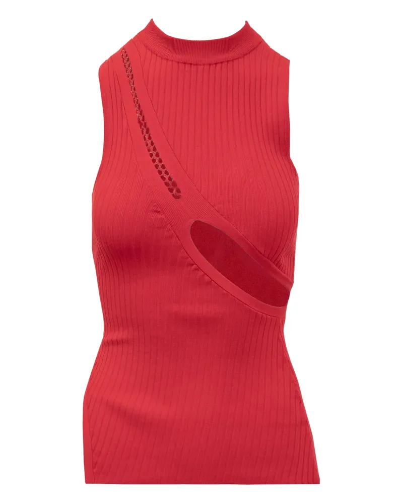 ATTICO Geripptes Top mit Cut-Out - Rot Rot