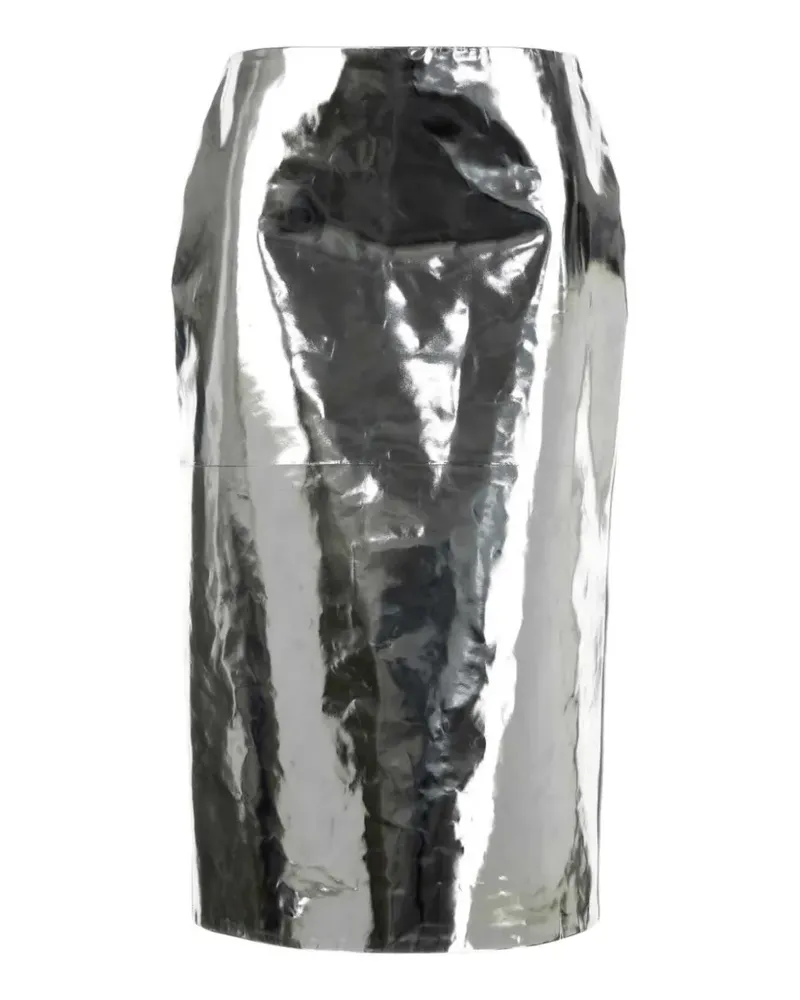 Jil Sander metallic leather skirt - Silber Silber