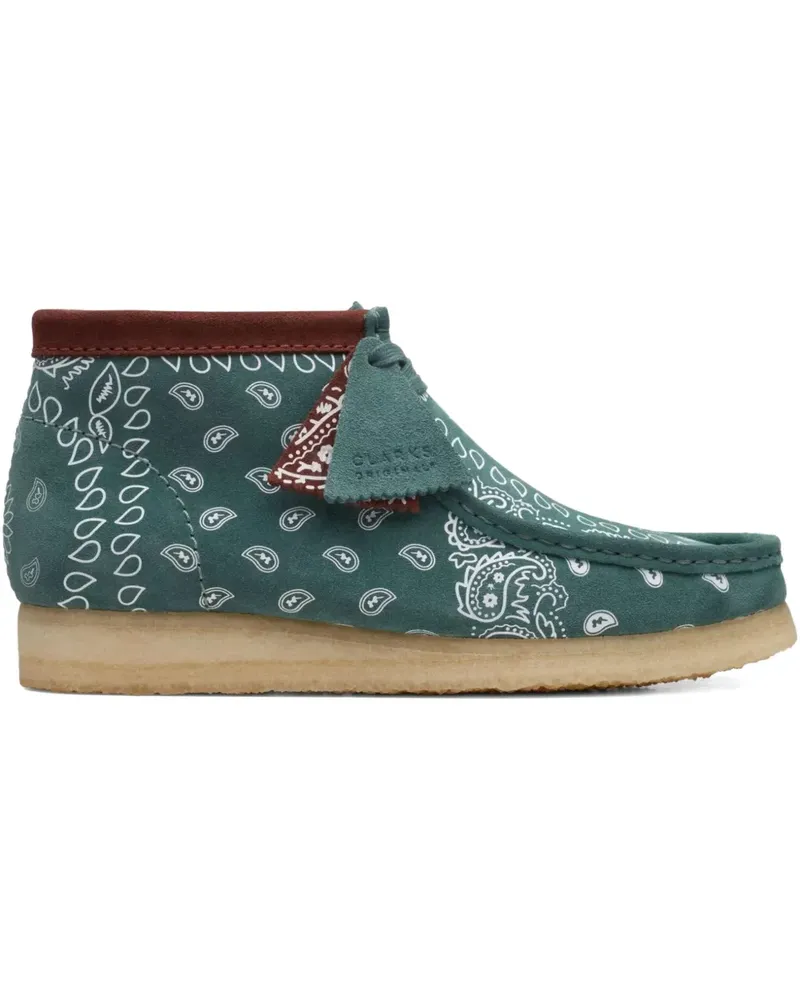 Clarks Wallabee Desert-Boots mit Bandana-Print - Grün Grün