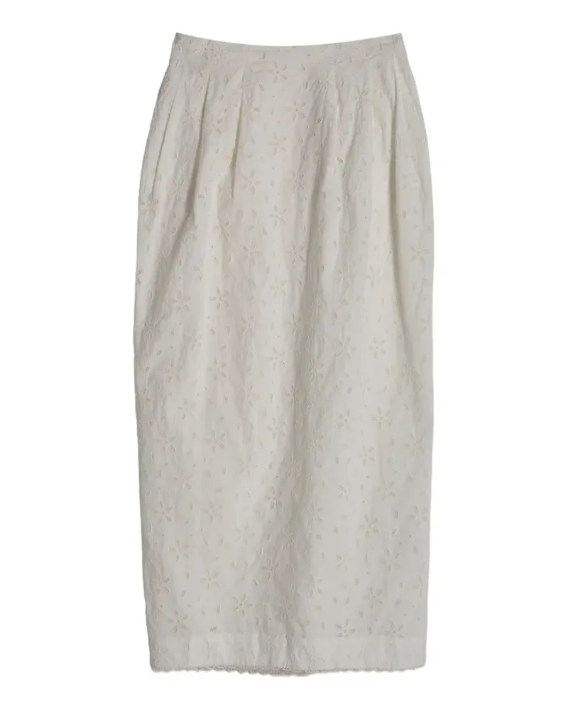 Posse Salma floral column mid skirt - Weiß Weiß