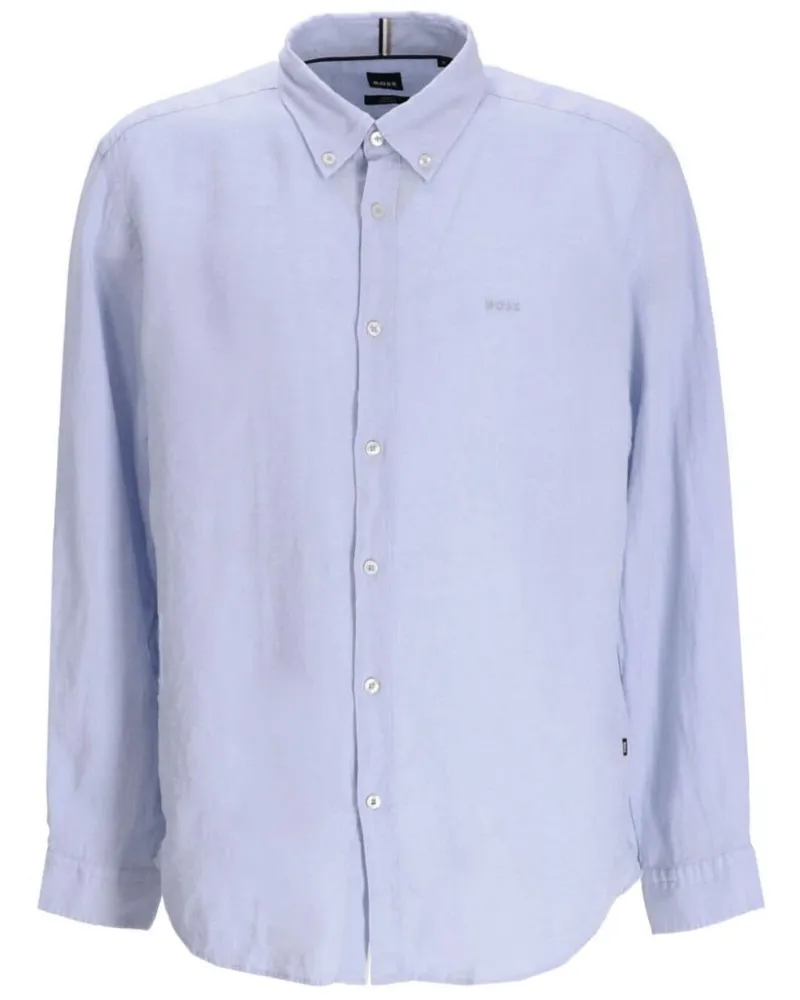 HUGO BOSS Hemd mit Logo-Stickerei - Blau Blau
