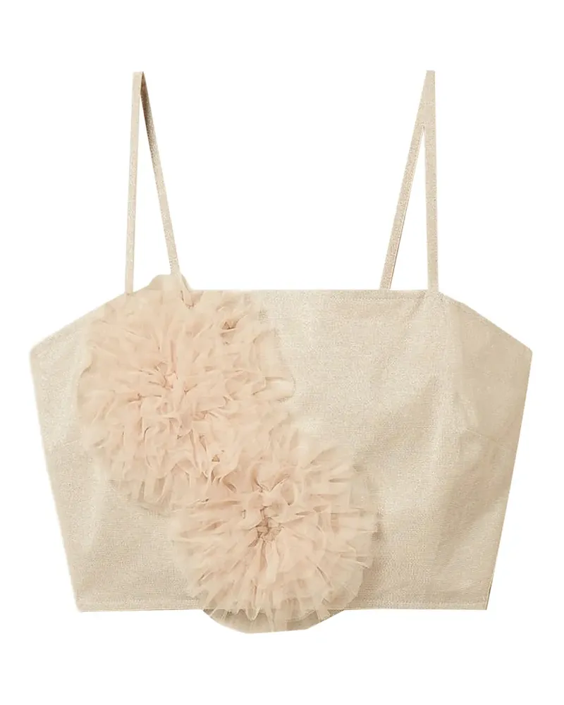 Twin-Set Cropped-Top mit Applikation - Nude Nude
