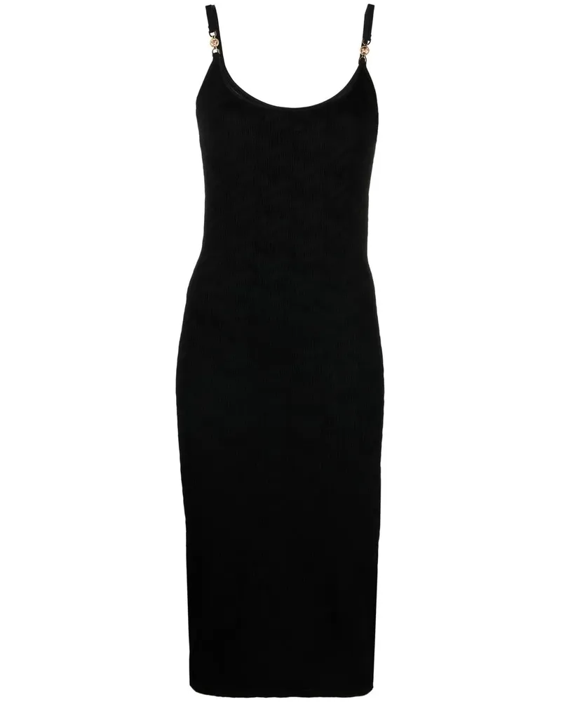 Versace Jacquard-Kleid - Schwarz Schwarz