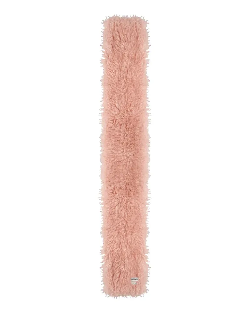 Ganni fluffy-texture scarf - Rosa Rosa