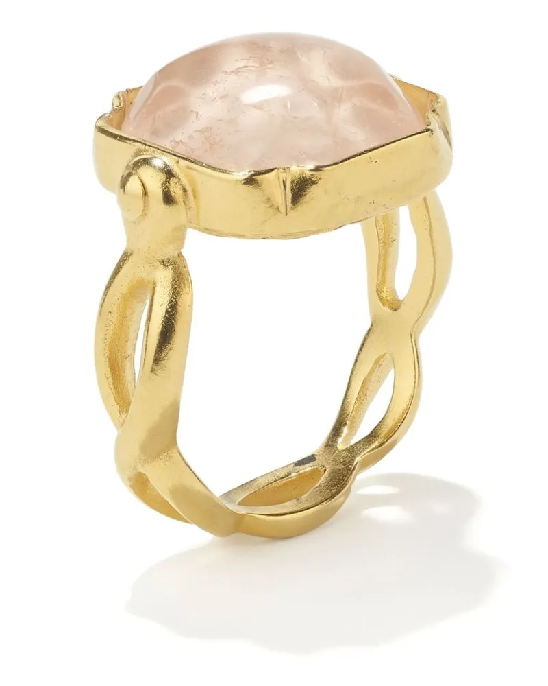 Goossens Paris Eckiger Cabochons Ring - Gold Gold