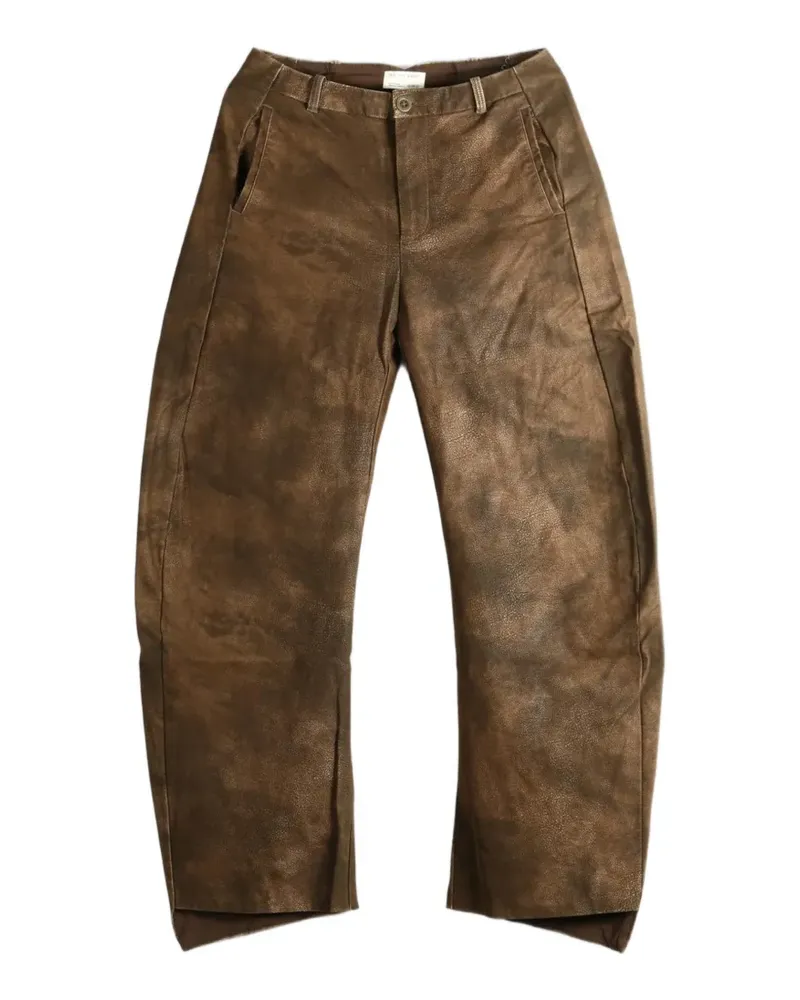 Free People Spotlight leather wide-leg trousers - Braun Braun