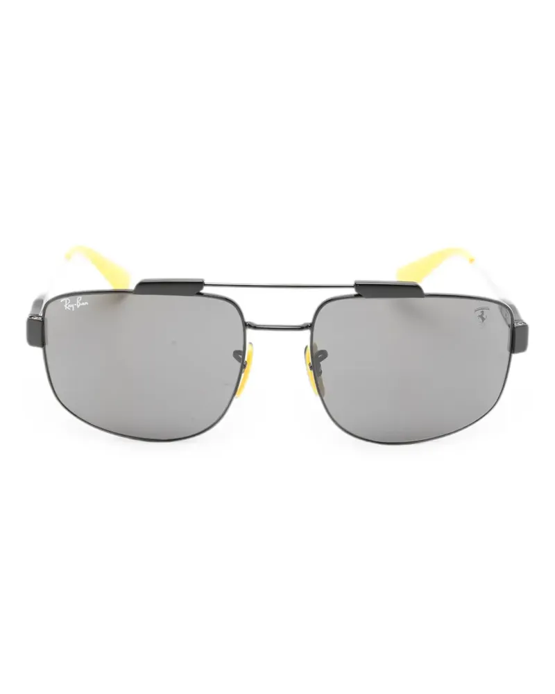 Ray Ban Geometrische Sonnenbrille mit Doppelsteg - Schwarz Schwarz