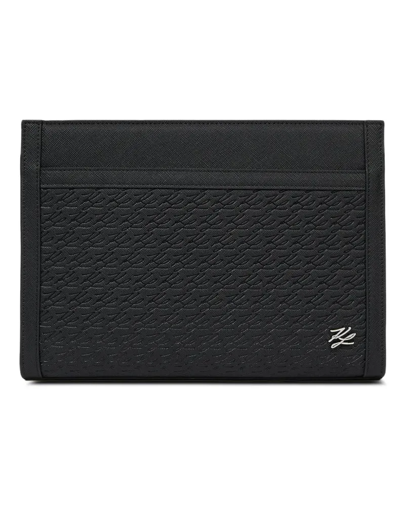 Karl Lagerfeld monogram-embossed clutch - Schwarz Schwarz