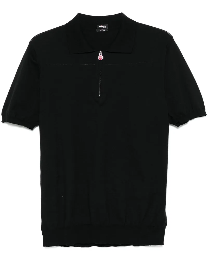 Kiton Klassisches Poloshirt - Schwarz Schwarz