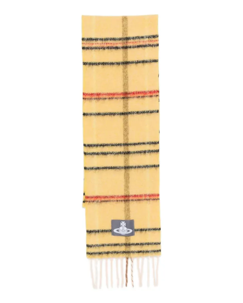 Vivienne Westwood Karierter Schal mit Fransen - Gelb Gelb