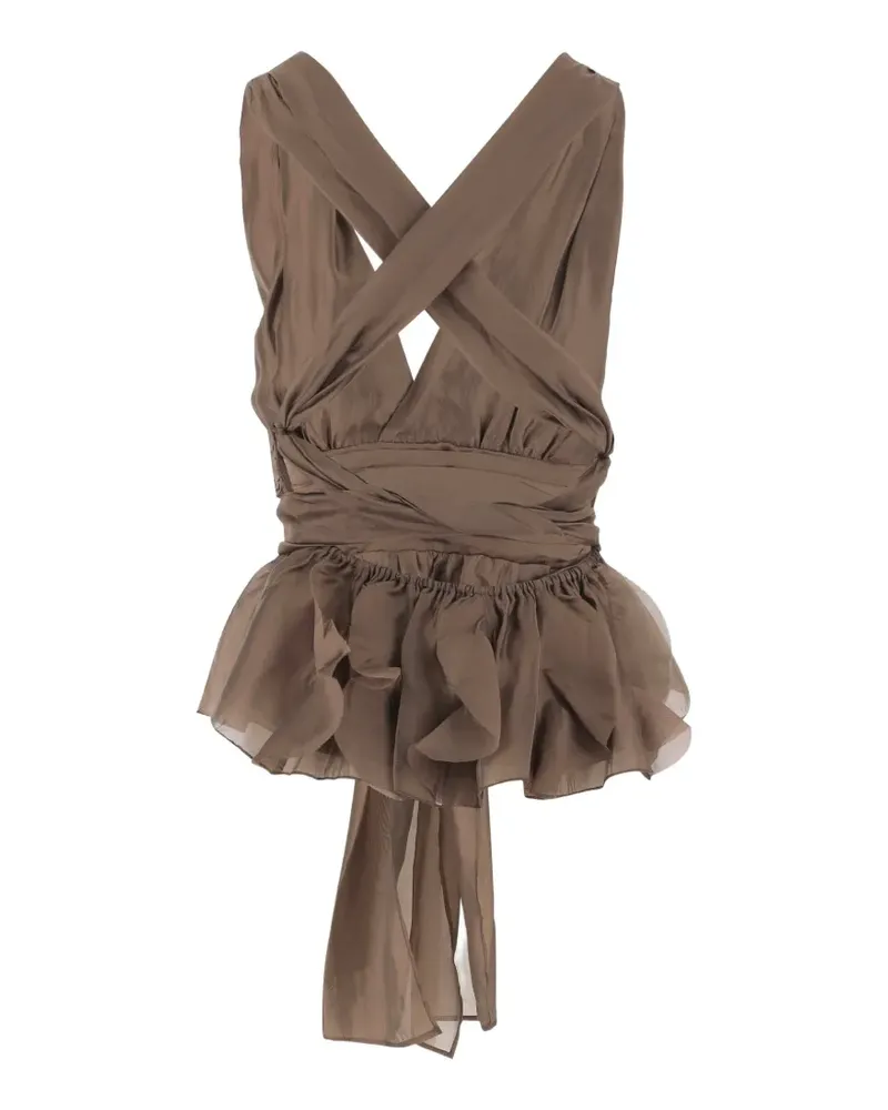 The Garment bow-detail peplum top - Braun Braun