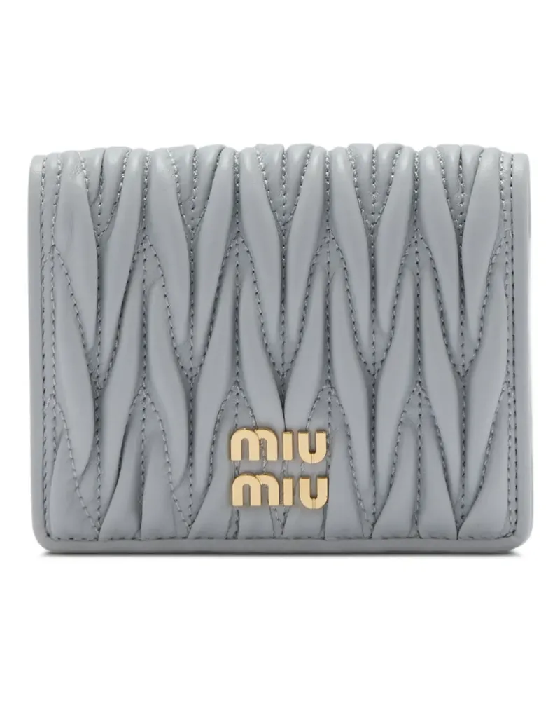 Miu Miu Kleines Portemonnaie aus Matelassé-Leder - Grau Grau