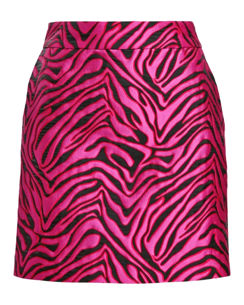 Essentiel Kinley Jacquard-Minirock mit Zebramotiv in A-Linie - Rosa Rosa
