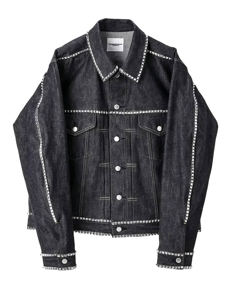 TheSoloIst Racker stud-embellished denim jacket - Blau Blau