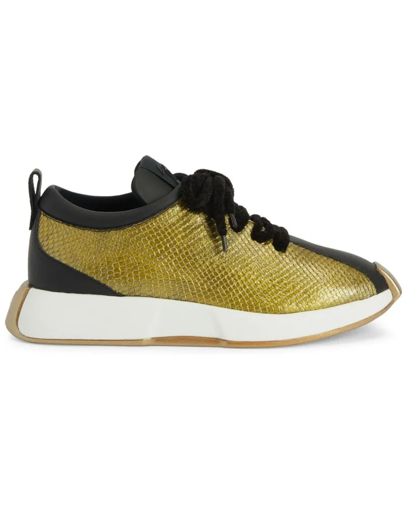 Giuseppe Zanotti Ferox Sneakers mit Einsätzen in Schlangen-Optik - Gold Gold