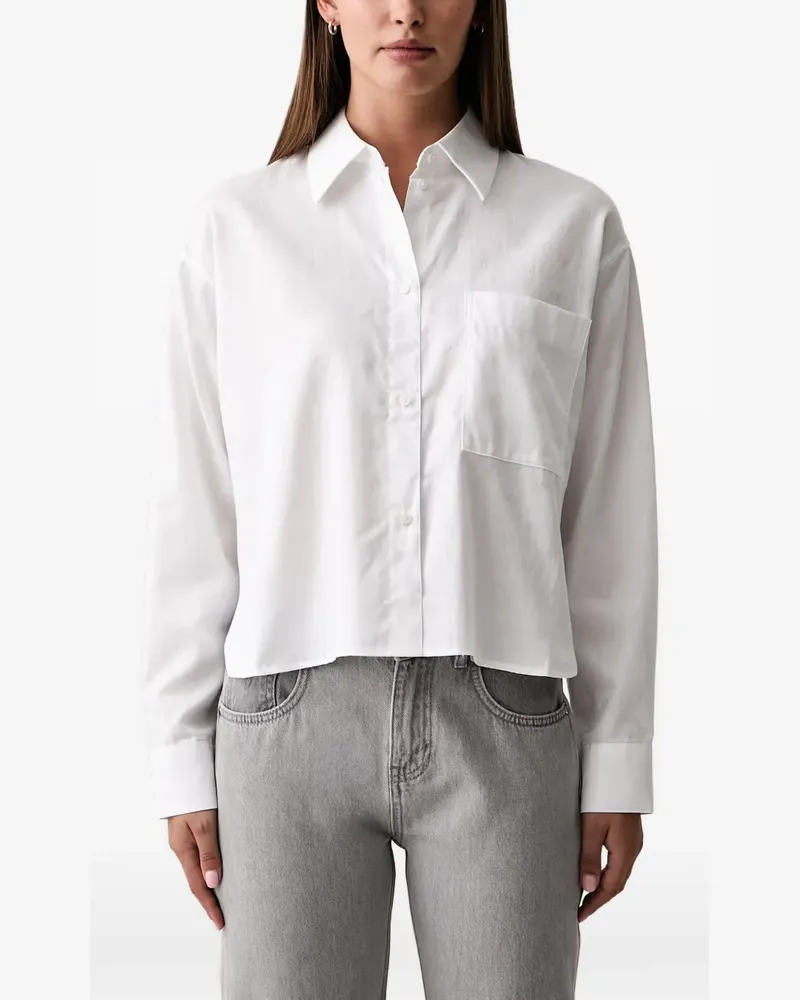 Armani Exchange logo-jacquard chest-pocket shirt - Weiß Weiß