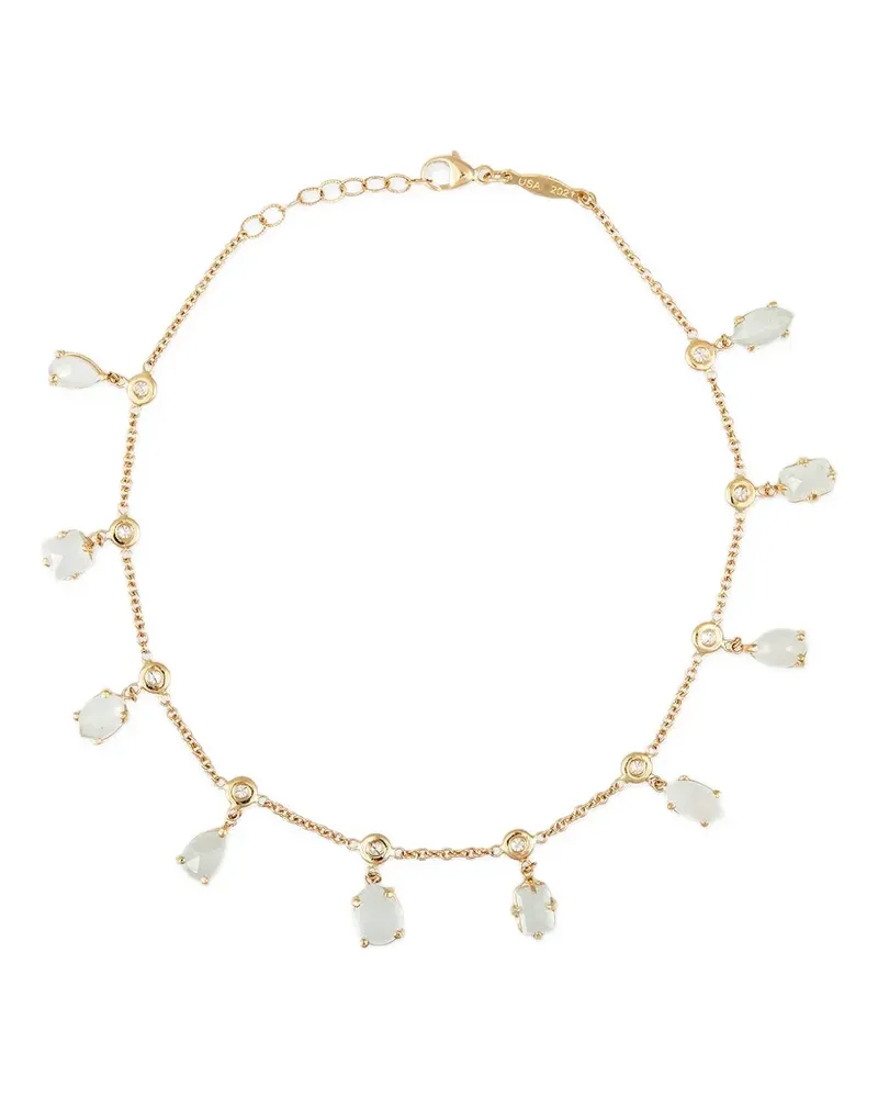 Jacquie Aiche 14k yellow gold aquamarine shaker anklet Gold