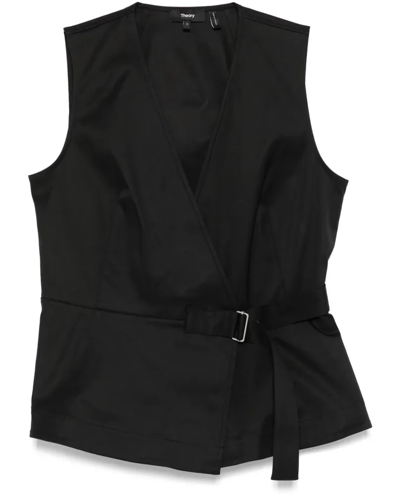 Theory Top in Wickeloptik - Schwarz Schwarz