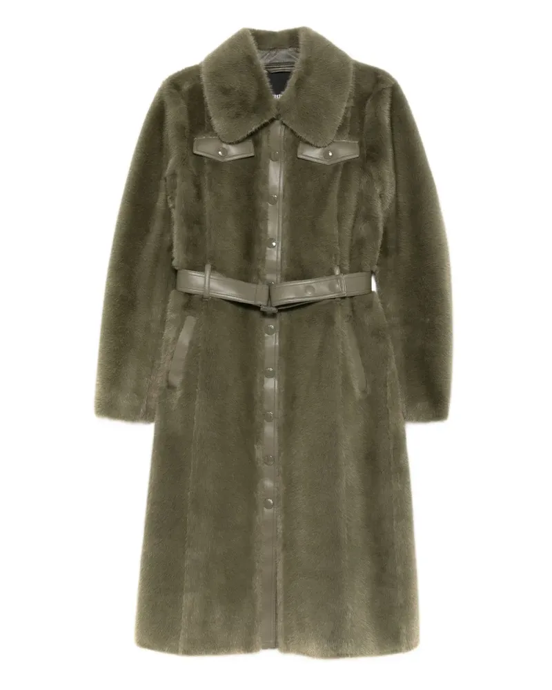 Patrizia Pepe Faux-Fur-Mantel mit Gürtel - Grün Grün