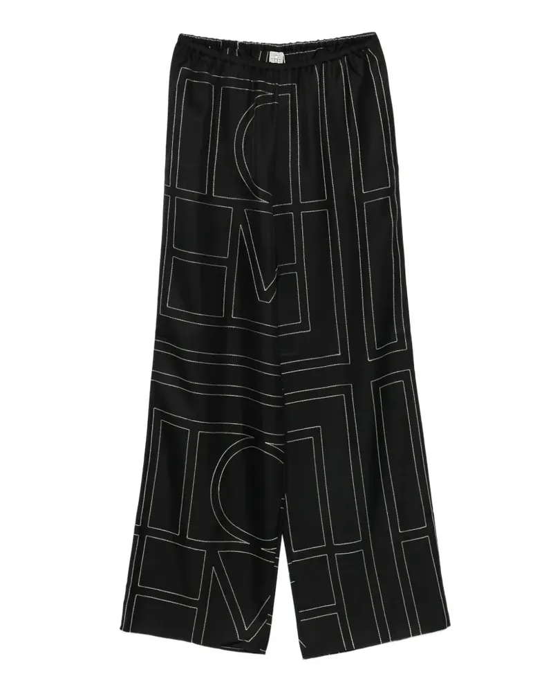 Totême monogram silk trousers - Weiß Weiß