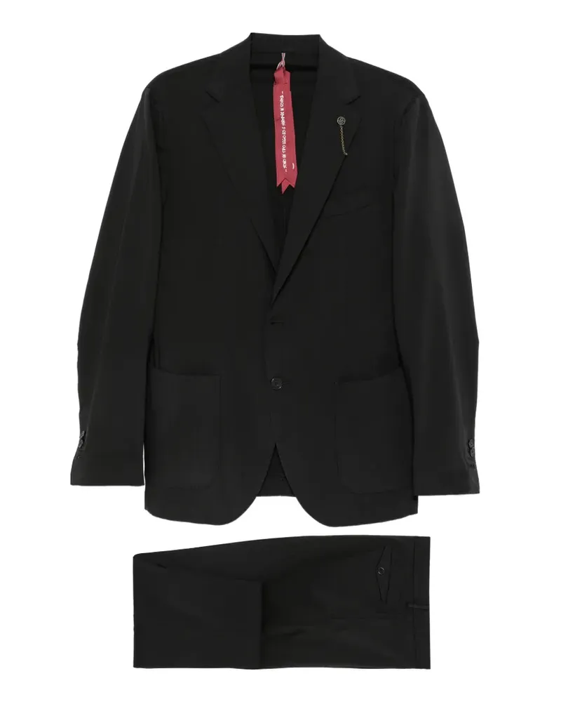 Biagio Santaniello logo-plaque single-breasted suit - Schwarz Schwarz