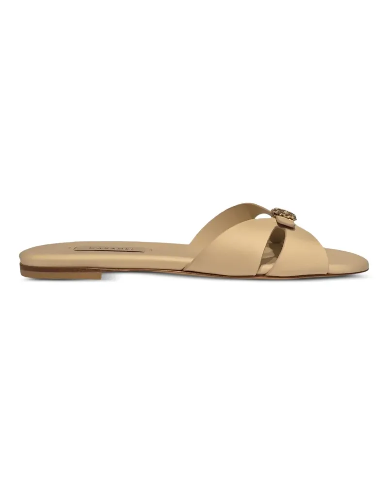 Casadei Jane buckle-detail cut-out sandals - Nude Nude