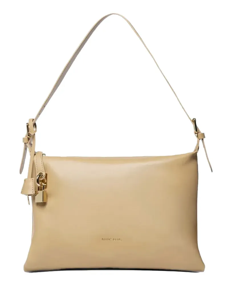 MARC ELLIS medium Nevada buckle-strap clutch bag - Nude Nude
