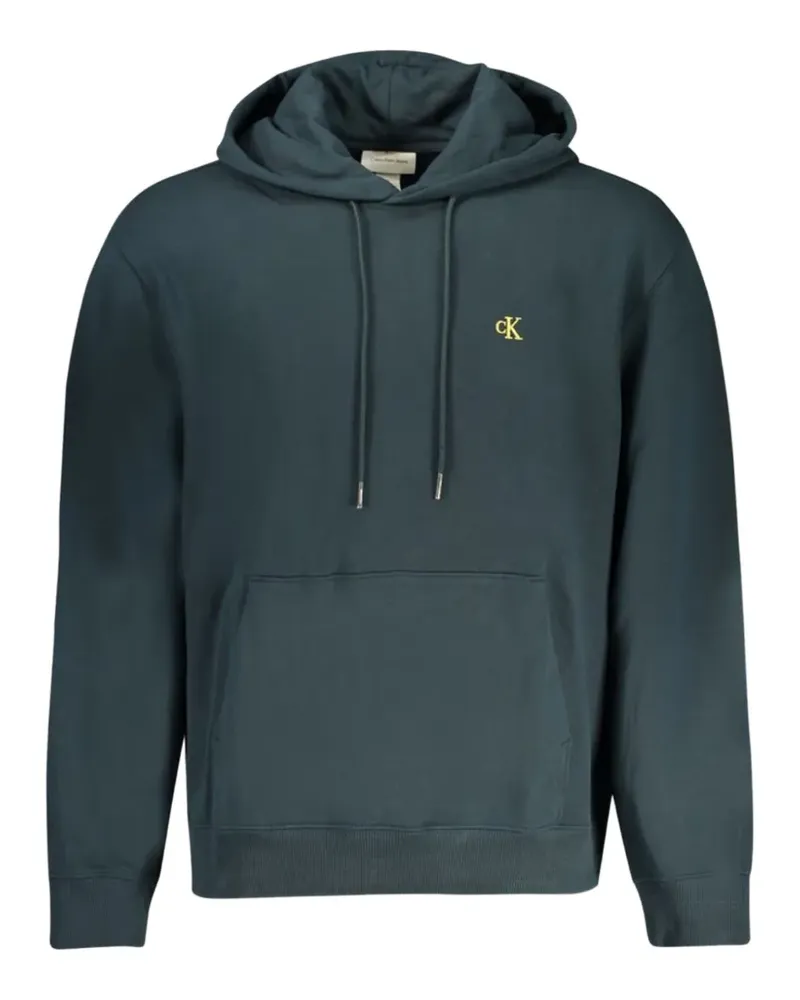 Calvin Klein logo-embroidered drawstring hoodie - Blau Blau