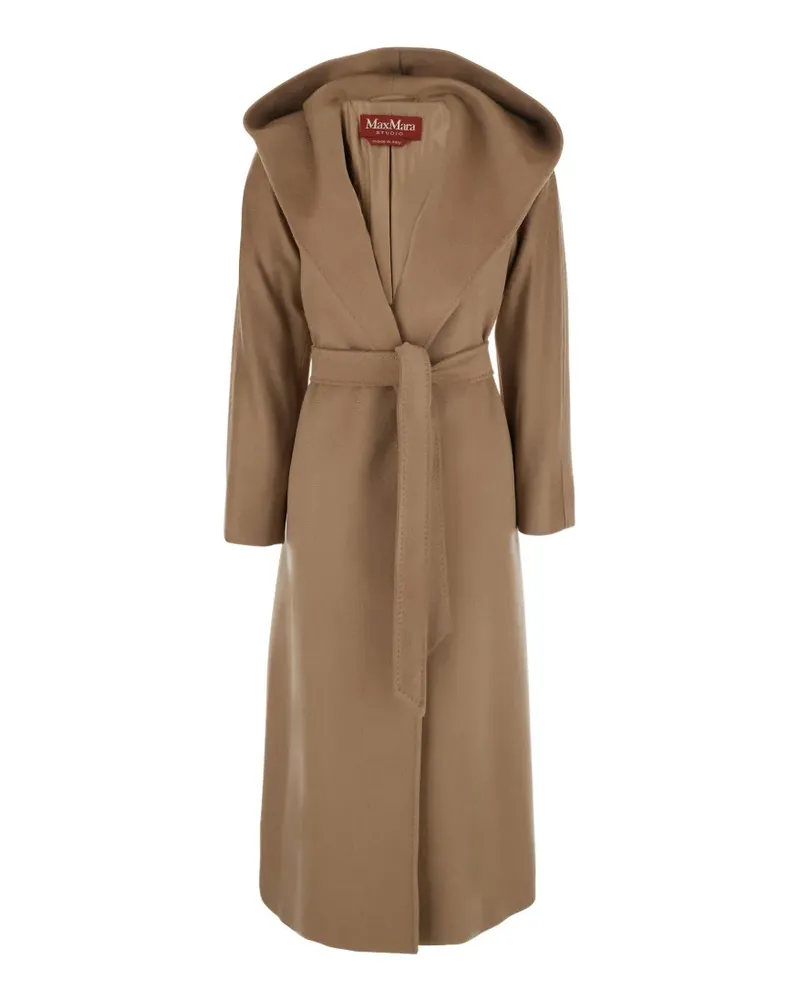 Max Mara hooded belted coat - Nude Nude