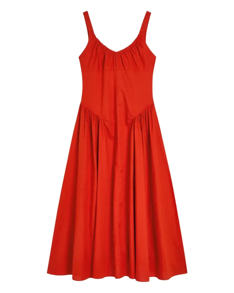 Faithfull The Brand Olas ruched midi dress - Rot Rot