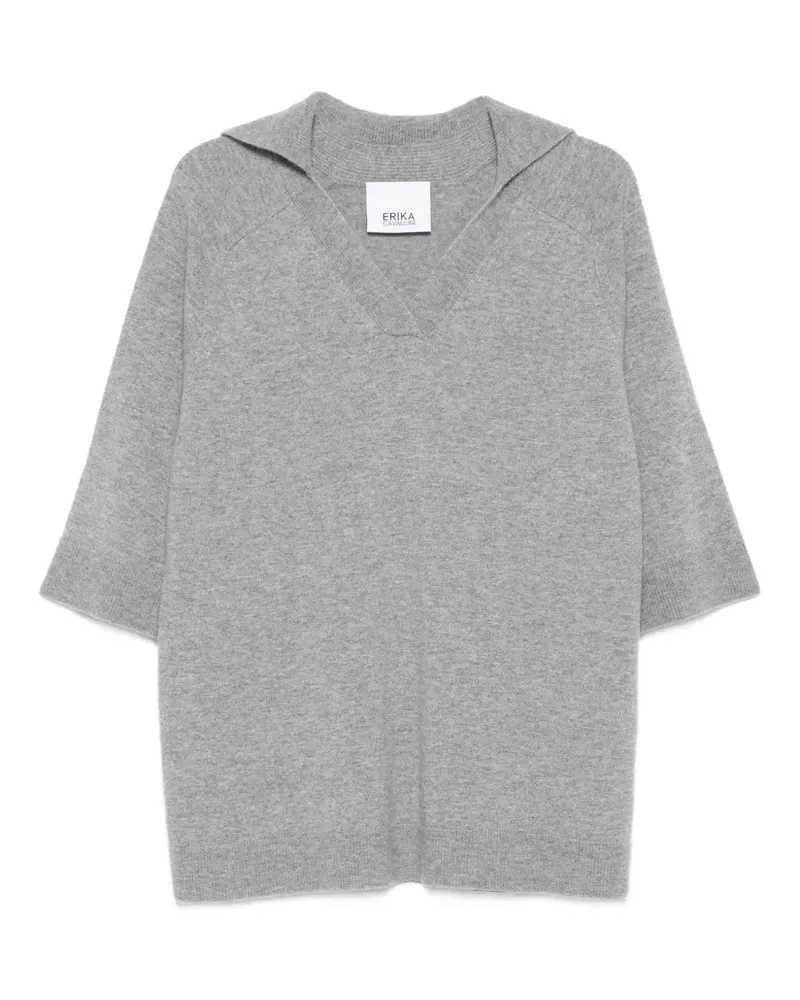 Erika Cavallini Pullover mit V-Ausschnitt - Grau Grau