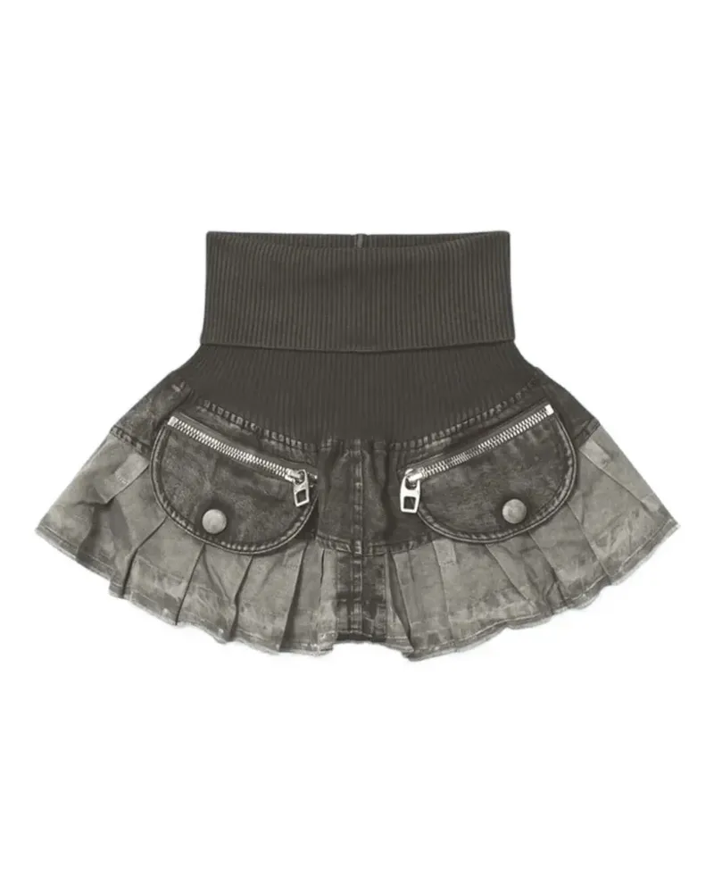 Miss Sixty x KNWLS Minirock im Patchwork-Look - Grau Grau