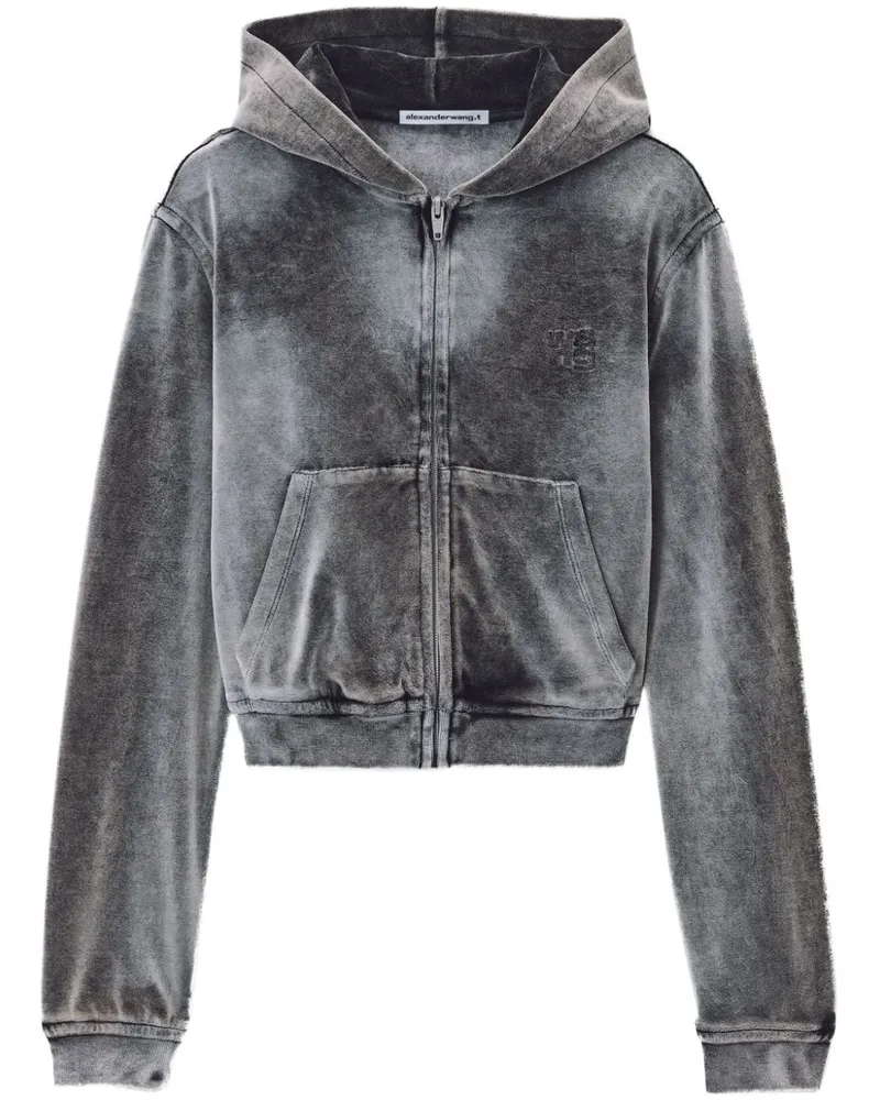 Alexander Wang Hoodie aus Samt - Grau Grau