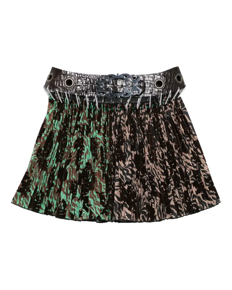 CHOPOVA LOWENA Wilson pleated print mini skirt - Braun Braun