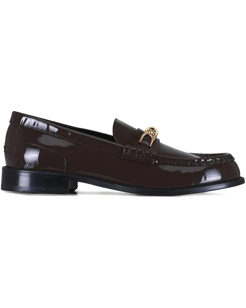 Dorothee Schumacher chain-detail leather loafers - Braun Braun