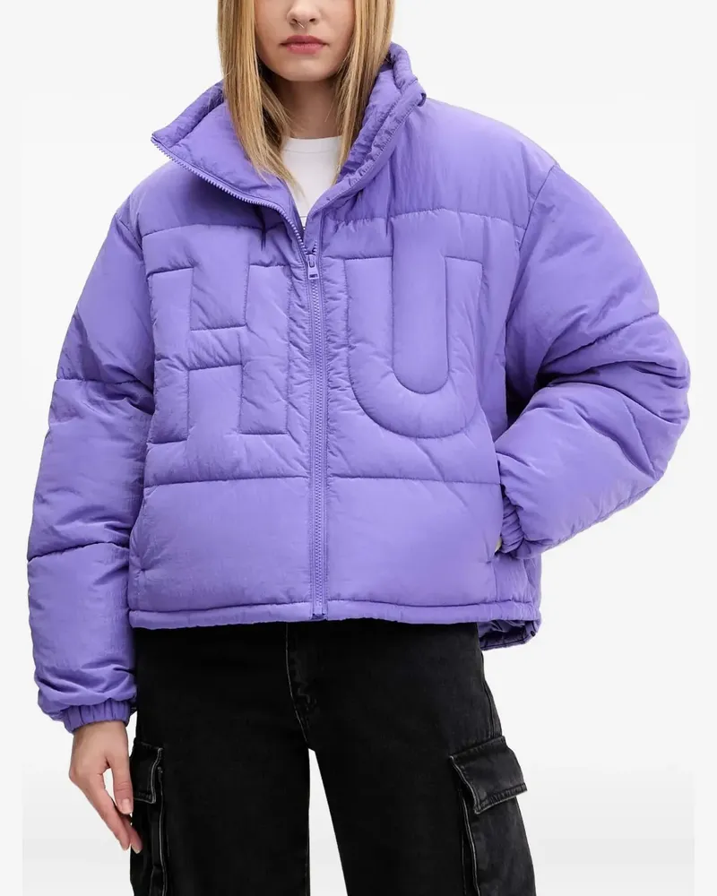 HUGO BOSS logo-embossed puffer jacket - Violett Violett