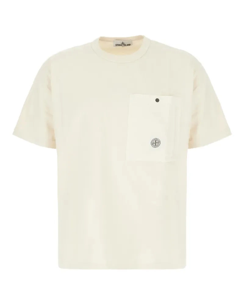 Stone Island logo-patch pocket T-shirt - Nude Nude