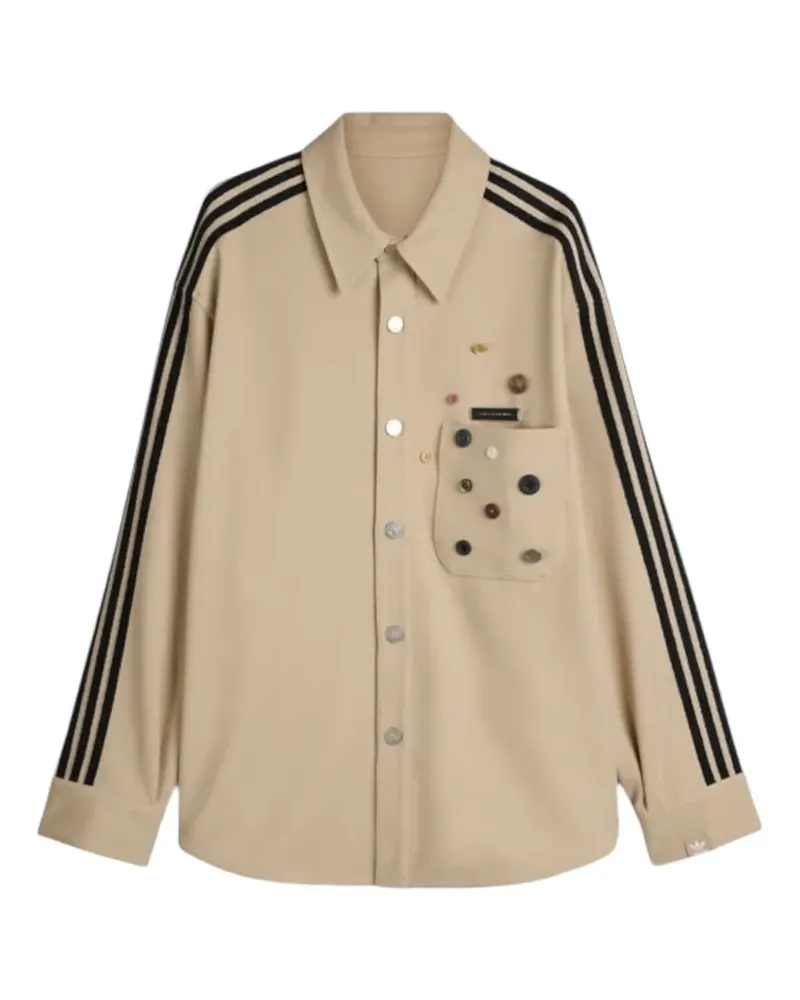 Song For The Mute Stripe Button Shirt - Nude Nude