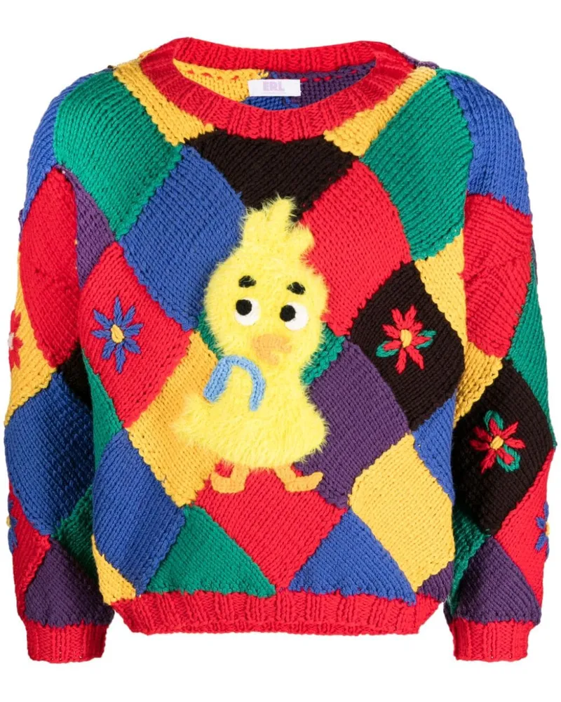 ERL Pullover mit Vogelapplikation - Rot Rot